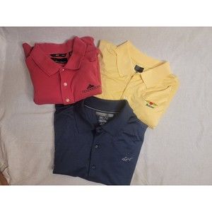 Greg Norman Men's Golf Polo Shirt Size XL Blue Yellow Salmon Lot of 3